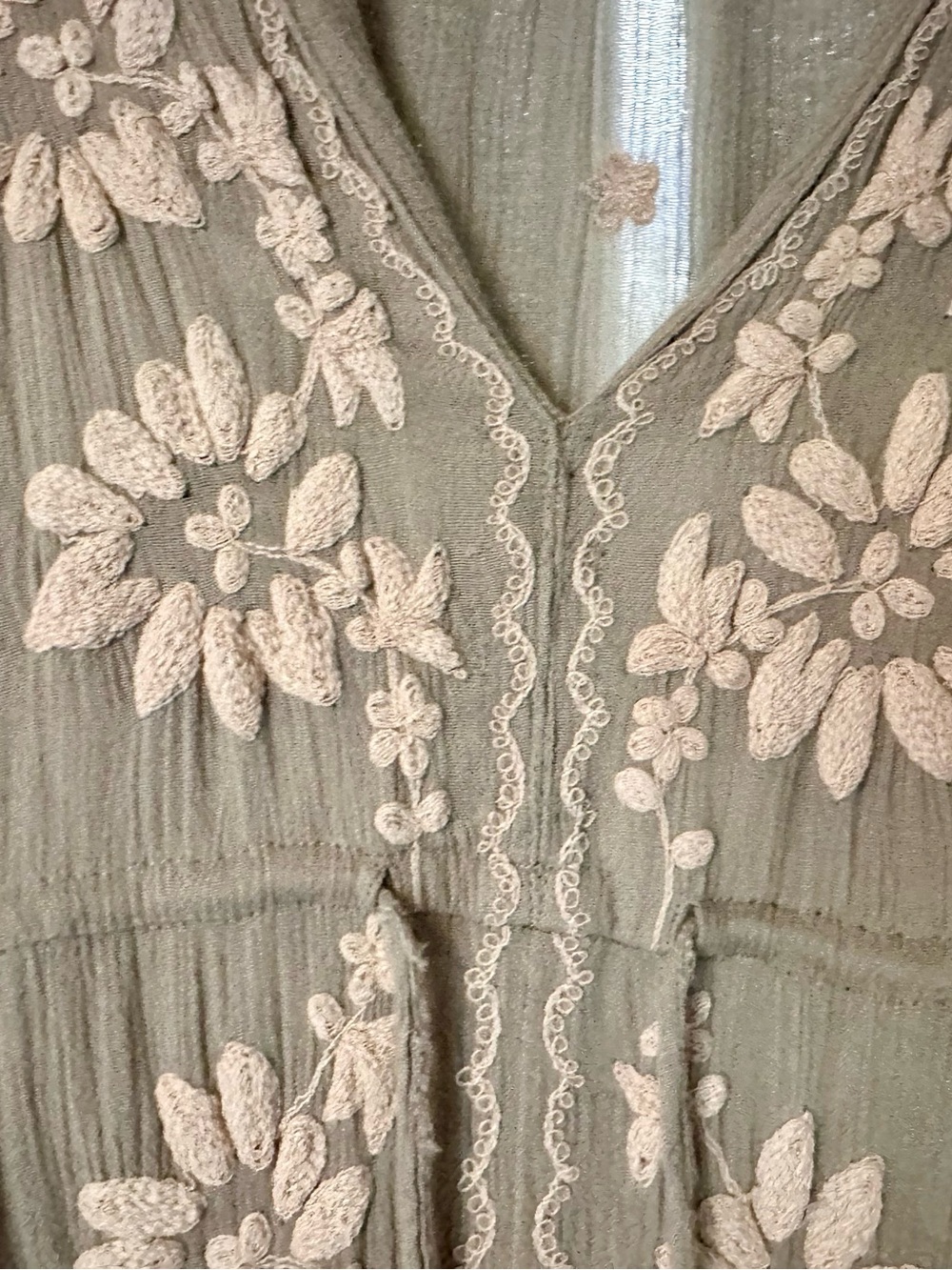 RARE COLOR! Free People Embroidered Fable Midi Dress - Sage XS - Picture 11 of 14